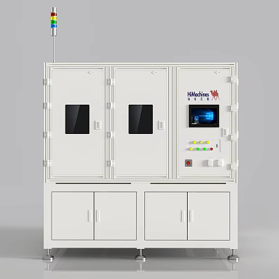 White Industrial Equipment With Double Glass Doors Cabinets And Digital Control Panel 3d model