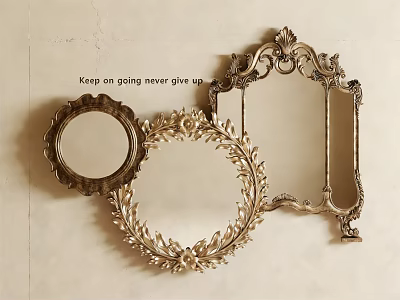 Decorative Mirrors Featuring Ornate Frames And Floral Wreath Design For Home Decor 3d model