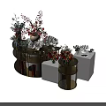 Elegant Vase Flower Display With Multi Tiered Shelf Pink White Blooms Gold Trim White Cube