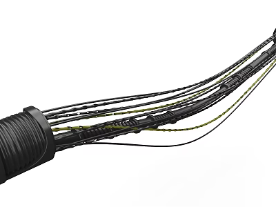 Industrial Equipment Cable Harness Featuring Multi Core Black Sheath And Colored Connection Wires 3d model