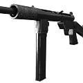 Classic Submachine Gun With Folding Stock Design
