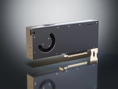 High Performance Graphics Card With Black Cooling Fan And PCIe Interface 3d model