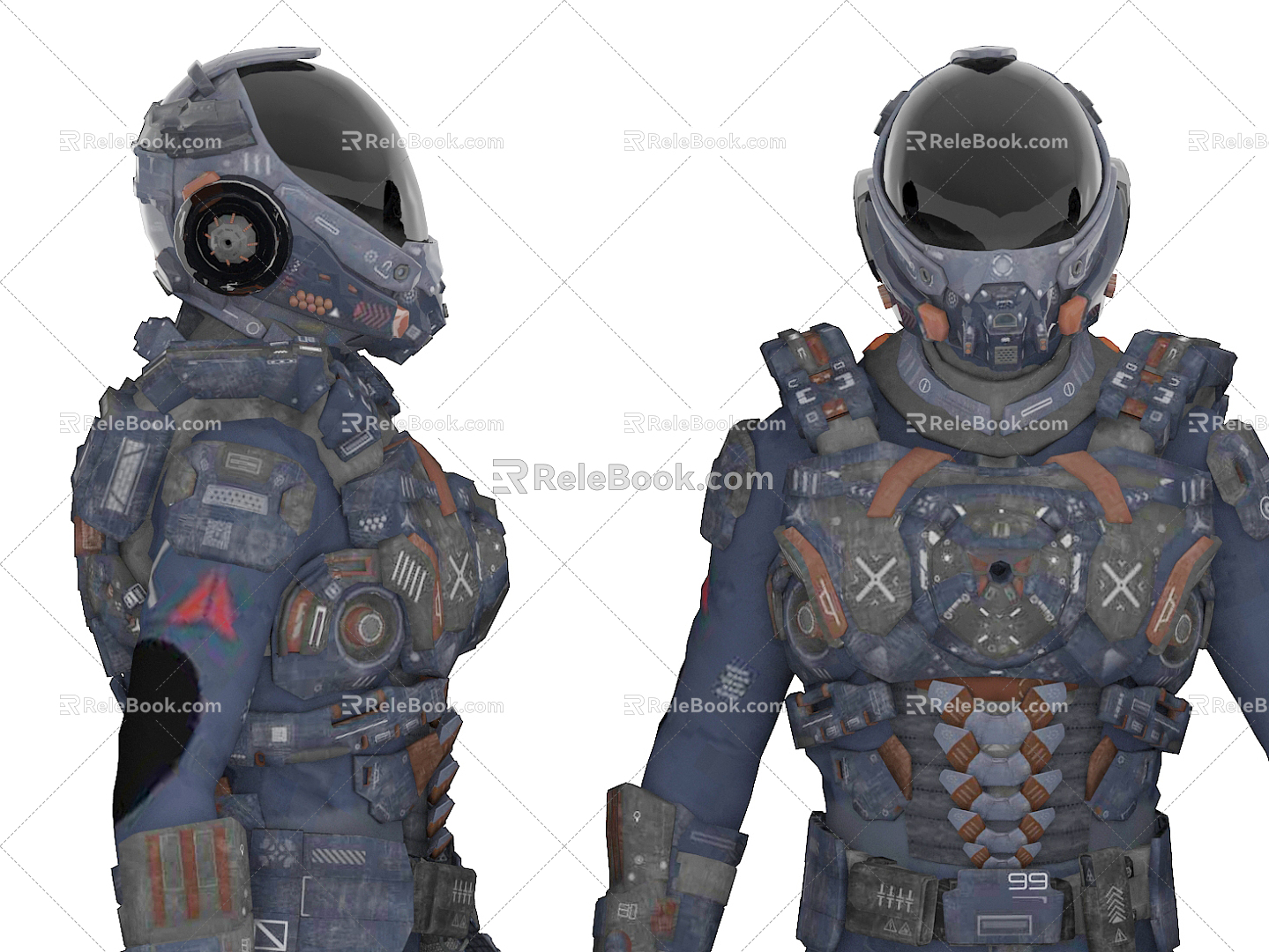 Modern astronaut space biochemical man 3d model