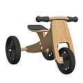 Wooden Kids Tricycle With Black Wheels And Comfortable Seat Design