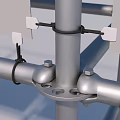 Industrial Scaffolding Structure With Metal Frames And Safety Panels For Construction