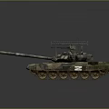 Armored Military Tank With Long Cannon Heavy Duty Tracks And Top Grill Structure