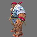 Game Movie Character Muscular With Rock Like Skin Red Bandana Tank Top And Flip Flops