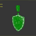 Silver Shield Shaped Pendant With Exquisite Engraved Pattern For Clothing Accessory