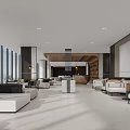 Modern Luxury Reception Area With Bar Counter Wine Rack Sofa And Billiard Table