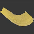 Ancient Stone Architectural Component With Curved Shape Rough Texture And White Base Edge