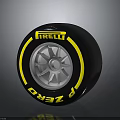 Car Tire Design Featuring Pirelli Zero With Yellow Stripe And Silver Rim