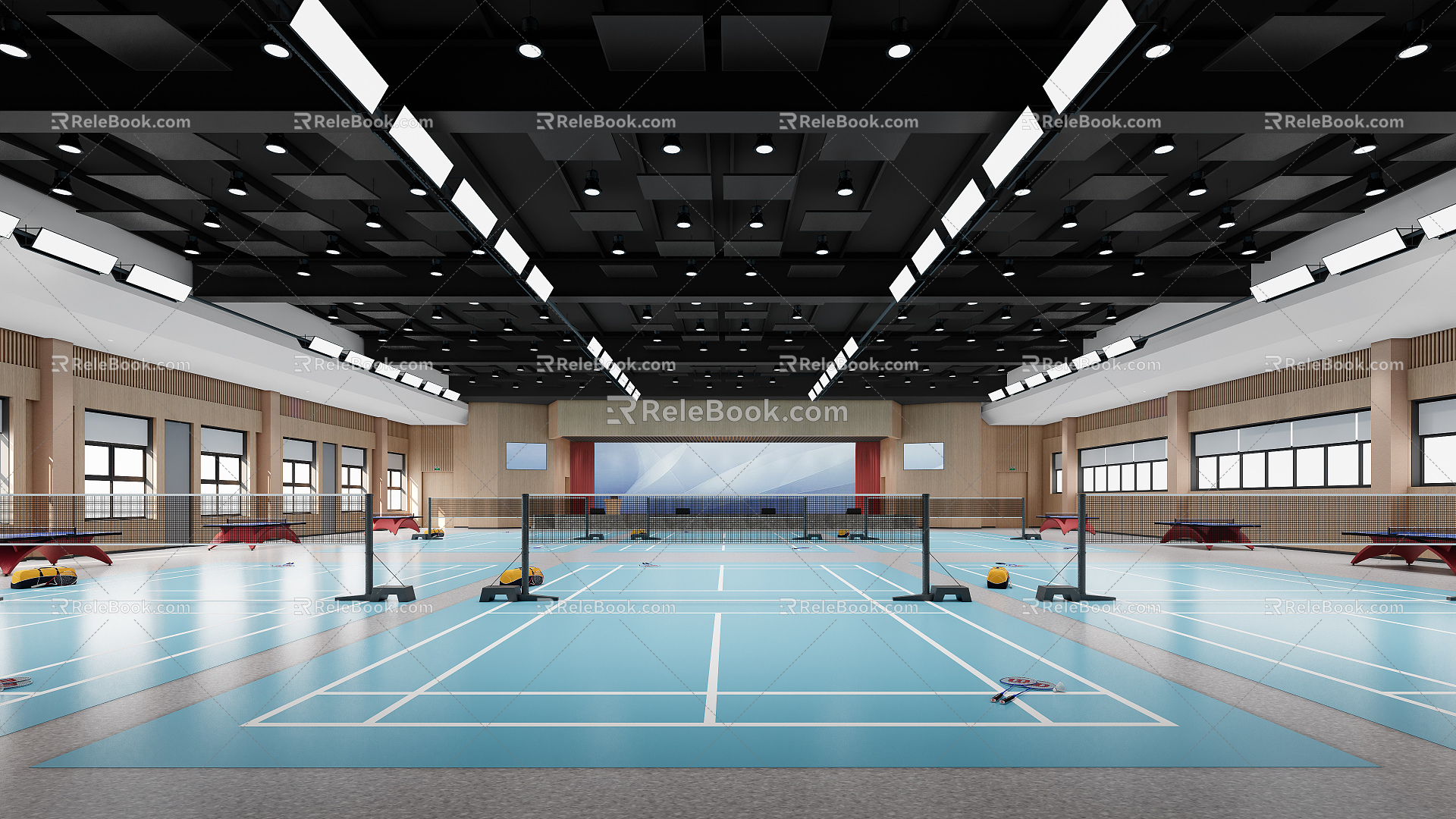 Modern Badminton Hall 3d model