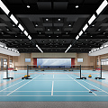 Modern Badminton Hall 3d model