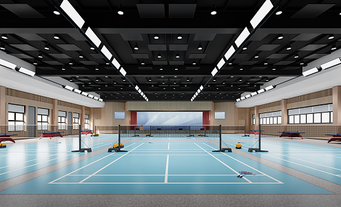 Modern Badminton Hall 3d model