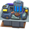 Cartoon Futuristic Mechanical Scene With Blue Glowing Core Control Panel And Pipes