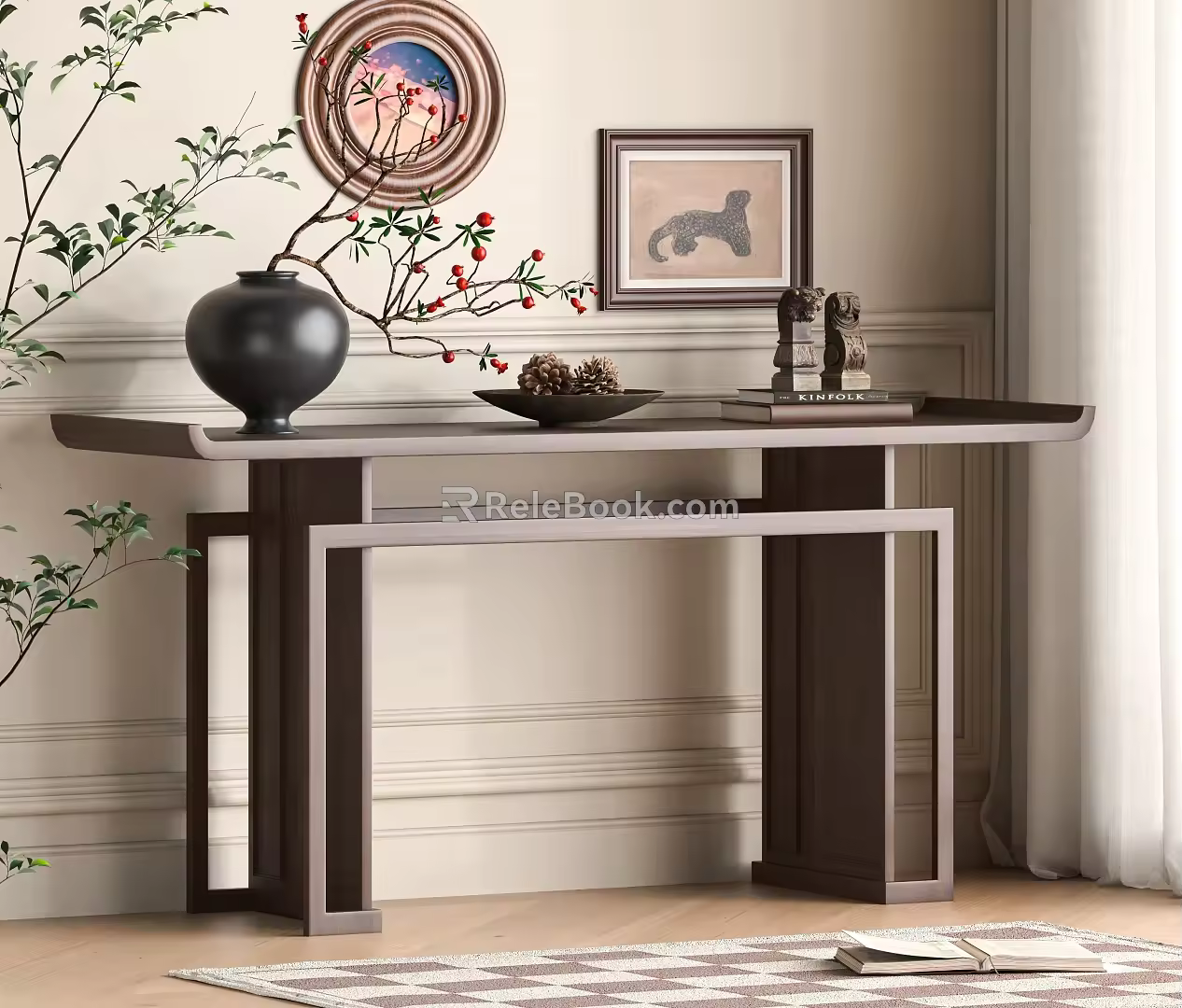 Middle-ancient style end view table case 3d model