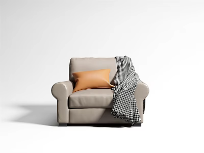 Modern Single Sofa Leather Single Sofa 3d model