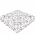 Marble Tiles With Geometric Pattern And Leaf Design For Interior Decoration