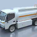 Industrial Fuel Tanker Truck With White Body Orange Stripe Ladder And Storage Tank