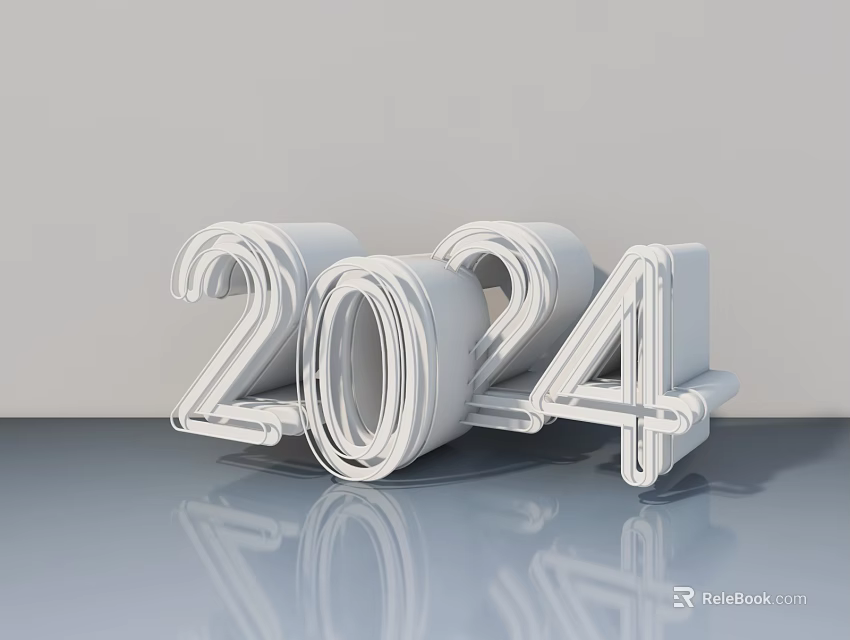 2024 Modern Hinged Door Design With White Finish And Reflective Surface 3d model 