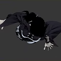 Fantasy Female 3D Character Model With Purple Cloak White Armor And Black Hair
