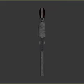 Vintage Metallic Revolver Weapon with Blue Barrel and Red Wooden Grip
