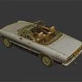 Silver Vintage Convertible Car With Tan Leather Seats And Sleek Body Design