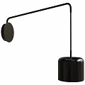 Modern Black Wall Lamp With Long Arm And Dome Shade Design