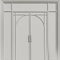 Modern Double Doors Design With Black Metal Frame And Ribbed Glass Panels