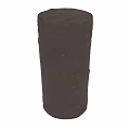 Textured Brown Cylindrical Building Component Against Rustic Wall Surface
