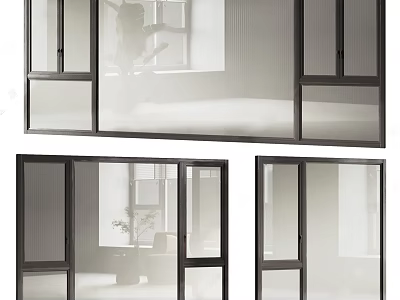 Modern Floor-to-ceiling Windows With Sleek Frames And Clear Glass For Home Interior 3d model