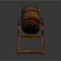 Wooden Barrel Water Barrel Old Wooden Barrel Water Barrel Pot Container Realistic 3d model