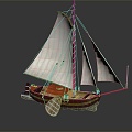 Modern Sailing Cartoon Sailing 3d model