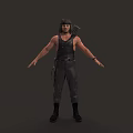 Game And Movie Character Male Warrior In Black Vest With Quiver On Back Arms Outstretched