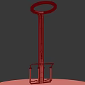 Modern Public Fitness Facility With Circular Top Brown Pole And Green Handrails