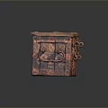Vintage Wooden Trunk With Worn Surface And Metal Clasps For Home Storage