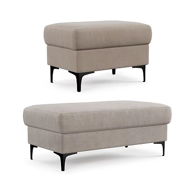 Modern Light Gray Upholstered Sofa Bench With Black Tapered Legs And Comfortable Design 3d model