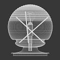 Modern Transparent Glass Table Lamp With Spherical Shade And Metal Base