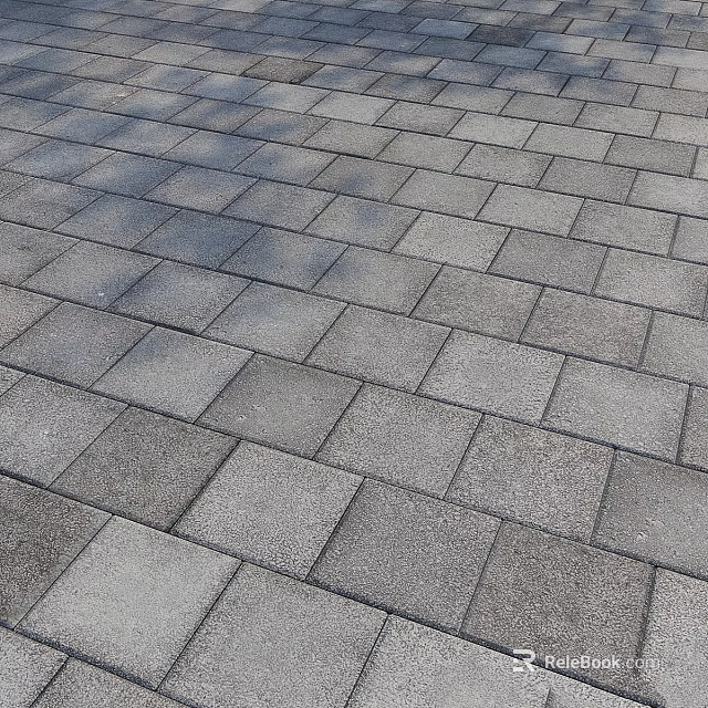 Gray Brick Paved Ground With Neatly Arranged Square Textured Tiles 3d model 
