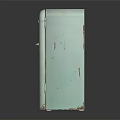 Vintage Light Blue Refrigerator With Worn Out Finish And Classic Design