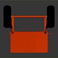 Red Hand Truck with Black Wheels Metal Frame Structure and Platform Base