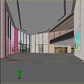 Modern Hall Mall Hall 3d model