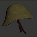 Classic Vintage Yellow Military Helmet With Leather Strap And Textured Surface
