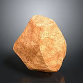 Natural Orange Textured Stone with Shiny Surface on Black Background 3d model