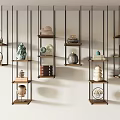 New Chinese-style Storage Rack Storage Rack Ornaments Combination 3d model