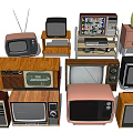 Vintage Televisions Collection With Various Retro Designs Different Sizes And Wooden Cases