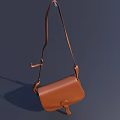 Brown Leather Shoulder Bag With Stylish Flip Cover And Buckle Design