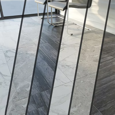 Modern Stone Look Floor Tiles Design For Indoor Grey And White Space 3d model
