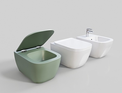 Modern toilet basin sink 3d model