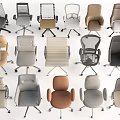 Assorted Single Chairs With Various Designs Colors And Styles For Home Office 3d model